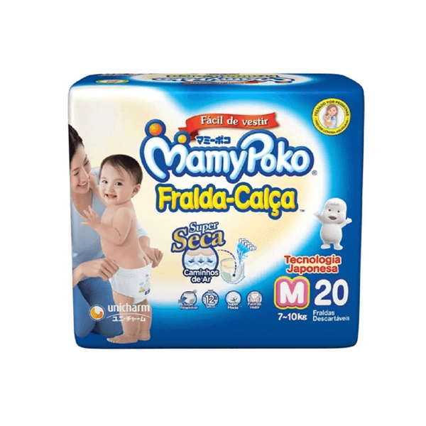 Fralda Calça Descartável Infantil Mamypoko Super Seca Tamanho M Contém 20 Unidades