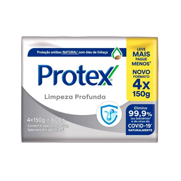 Sabonete em Barra Antibacteriano PROTEX Limpeza Profunda pack 4un