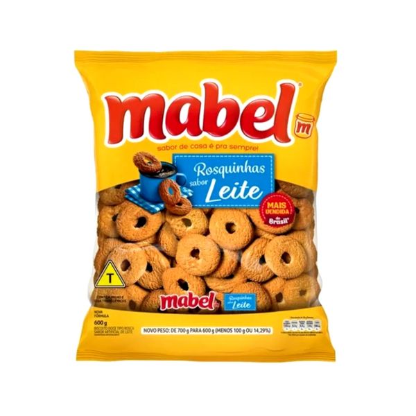 Biscoito Doce tipo Rosquinha MABEL Leite pacote 600g