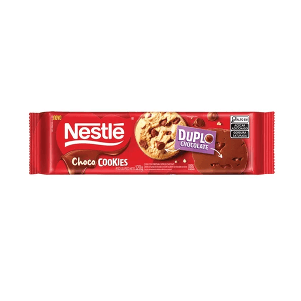 Biscoito Choco Cookies Nestlé Duplo Chocolate Embalgem 120g
