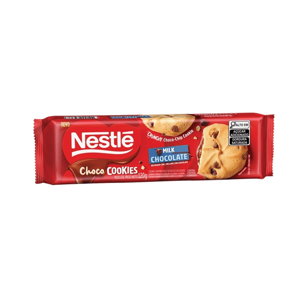 Biscoito Cookies Nestlé Sabor Milk Chocolate Embalagem 120g