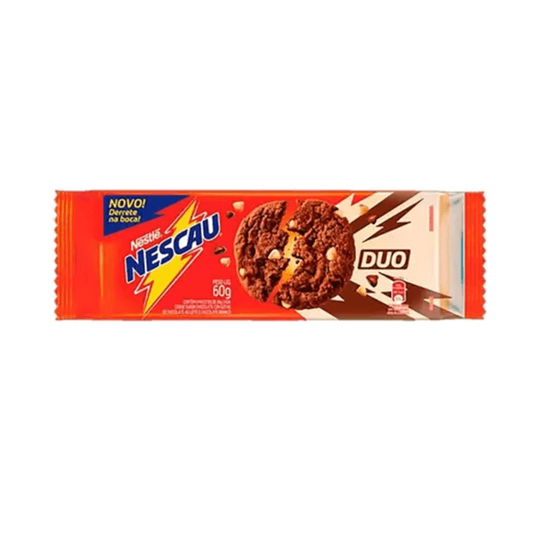 Biscoito Cookies Nescal Nestlé Chocolate Duo Embalagem 60g