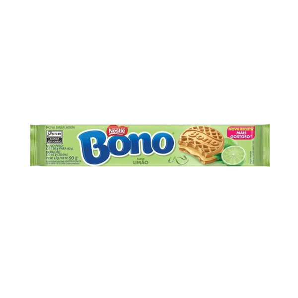 Biscoito Recheado Bono Sabor Limão Embalagem 90g