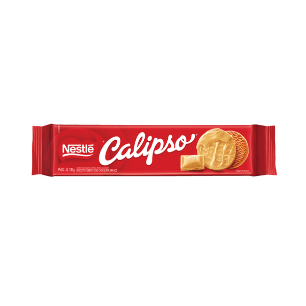 Biscoito Recheado Nestlé Calipso Sabor Original com Cobertura de Chocolate Branco Embalagem 130g