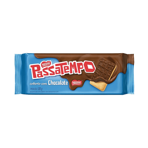 Biscoito PassaTempo Nestlé com Cobertura de Chocolate Embalagem 120g