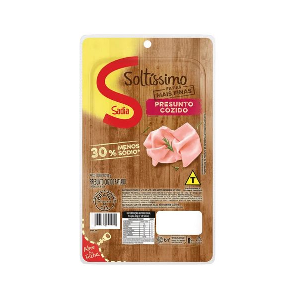Presunto Cozido SADIA Soltíssimo Fatiado 200g Presunto Cozido SADIA Soltíssimo Fatiado 200g