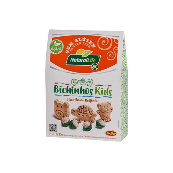 Biscoito Sem Glúten Bichinhos Kodilar Beijinho Embalagem 80g