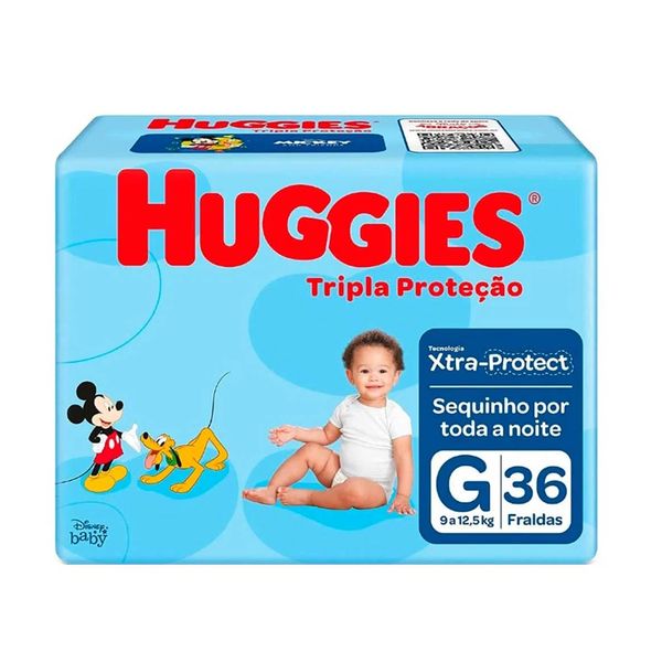 Fralda Descartável HUGGIES Infantil Tripla Proteção Tamanho G Pacote 36 Un