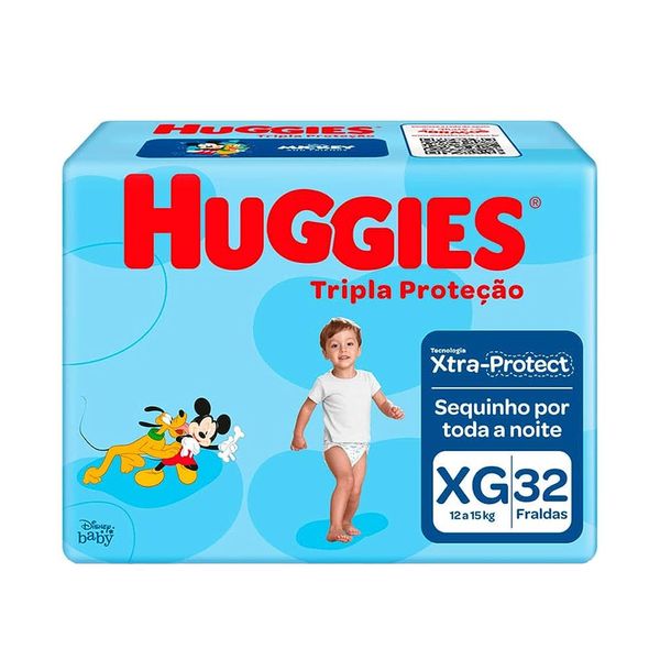 Fralda Descartável HUGGIES Infantil Tripla Proteção Tamanho XG Pacote 32 Un