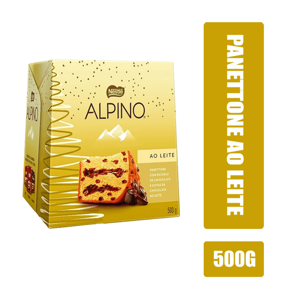 Panettone ao Leite Alpino com Gotas de Chocolates Caixa 500g Panettone Alpino com Gotas de Choclates Caixa 500g