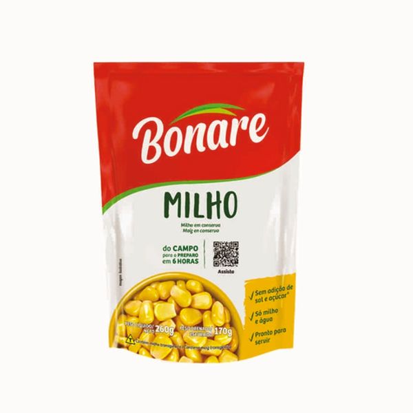 Milho Verde BONARE em Conserva Sachê 170g