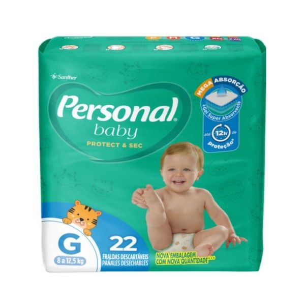 Fralda Descartável Infantil PERSONAL BABY Protect Sec G Pacote 22un