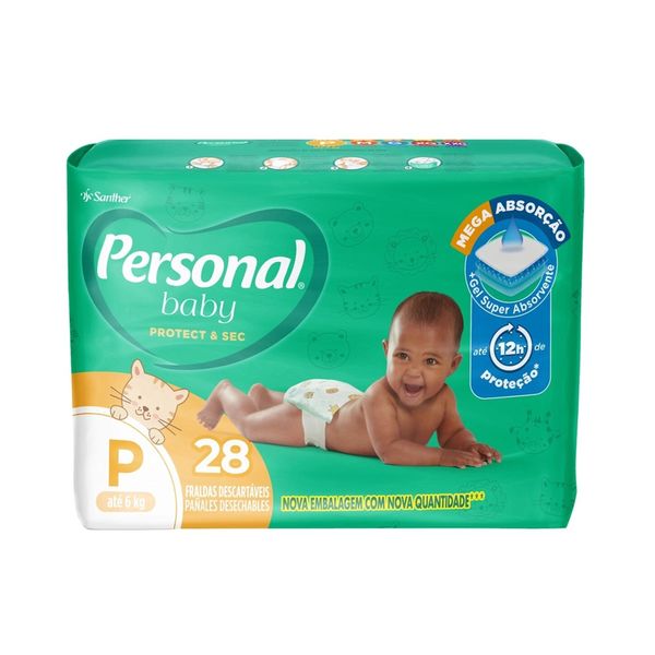 Fralda Descartável Infantil PERSONAL BABY Protect Sec P 28un