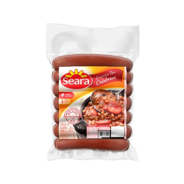 Linguiça Calabresa SEARA Pacote aproximadamente 2,5kg Linguiça Calabresa SEARA Pacote aproximadamente 2,5kg