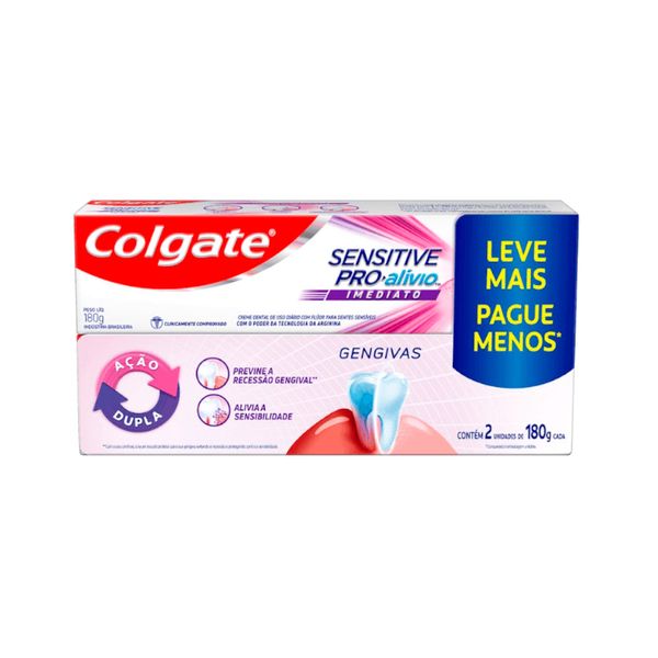 Creme Dental COLGATE Sensitive Pro Alívio Gengivas 180g pack 2un