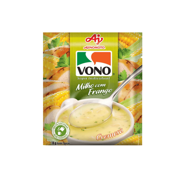 Sopa Instantânea VONO Sabor Milho verde com Frango Embalagem 18g