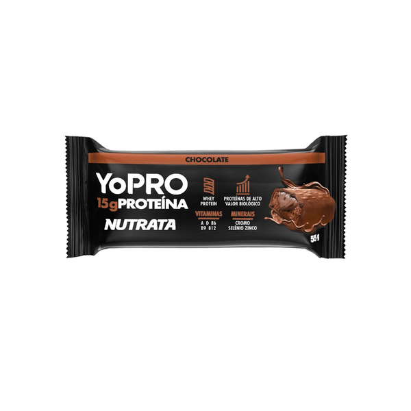 Barra de Proteína Nutrata Yopro Sabor Chocolate Embalagem 55g