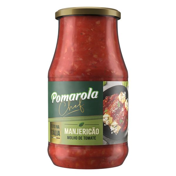 Molho de Tomate com Manjericão Pomarola Chef Frasco 420g