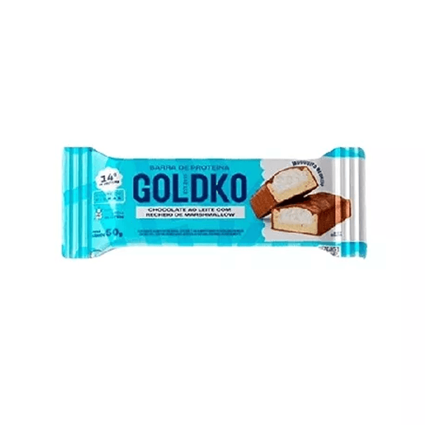 Barra de Proteína Goldko Sabor Chocolate ao Leite com Marshmallow Embalagem 50g