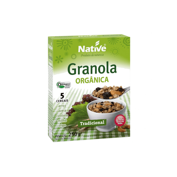 Granola Orgânica Native Tradicional Contém 5 Cereais Caixa 250g