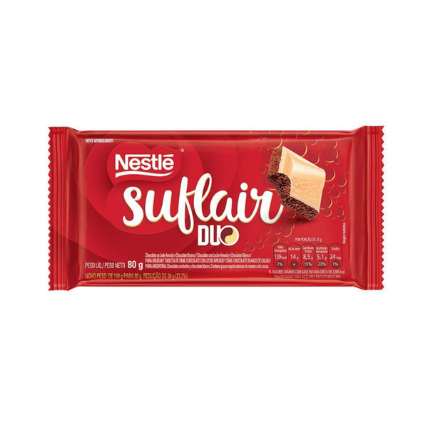 Chocolate em Barra Nestlé Suflair Duo Embalagem 80g
