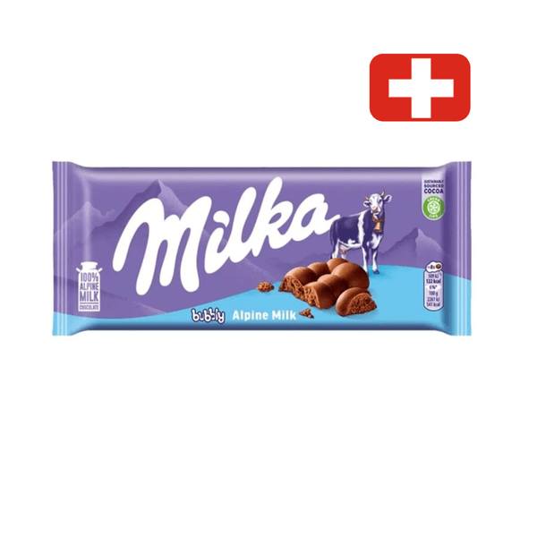 Chocolate Suíço em Barra Milka Apine Milk Embalagem 100g