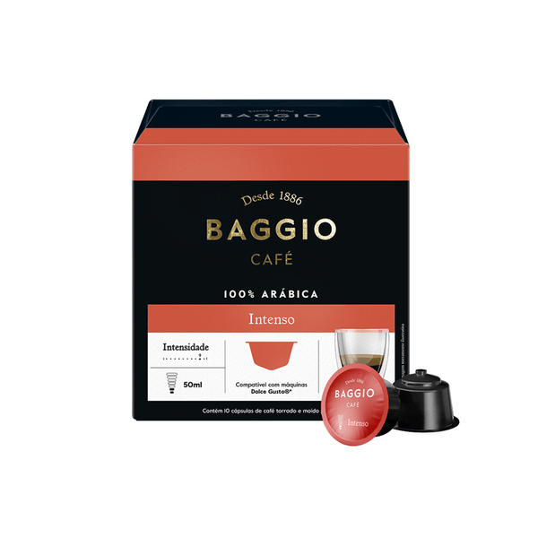 Café em Cápsula Intenso Baggio 100% Arábica Contém 10 Cápsulas Caixa 85g