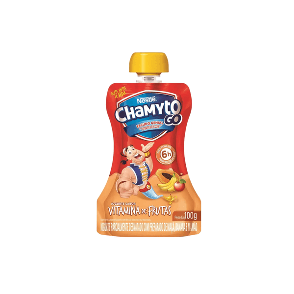 Iogurte Infantil Nestlé Chamyto Go Sabor Vitamina de Frutas Embalagem 100g