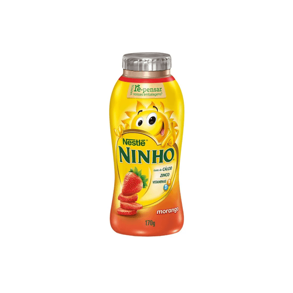 Iogurte Infantil Nestlé Ninho Sabor Morango Embalagem 170g