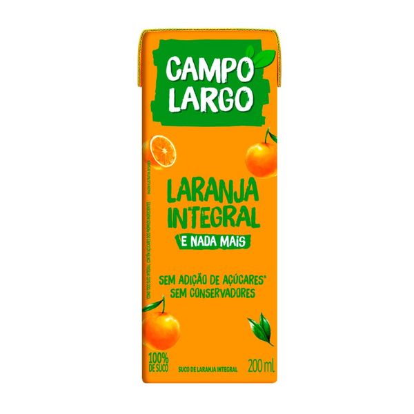 Suco Integral CAMPO LARGO Laranja Caixa 200ml