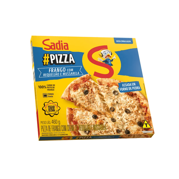 Pizza Congelada Sadia Sabor Frango Catupiry com Requeijao e Mussarela Caixa 460g