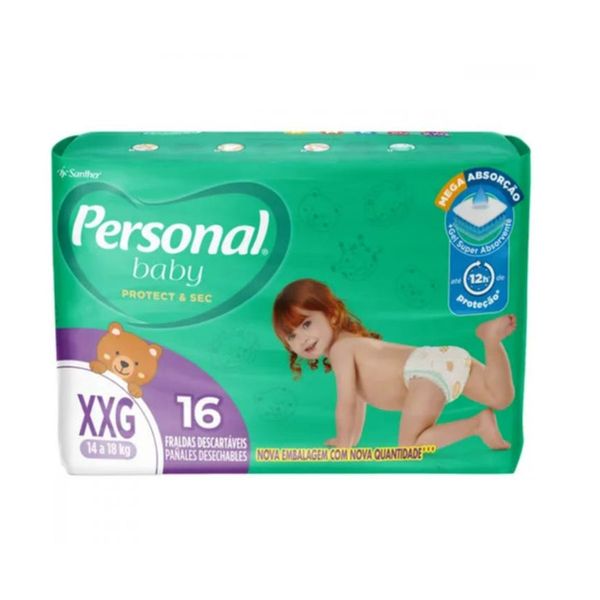 Fralda Descartável Infantil PERSONAL BABY Protect Sec XXG Pacote 16un