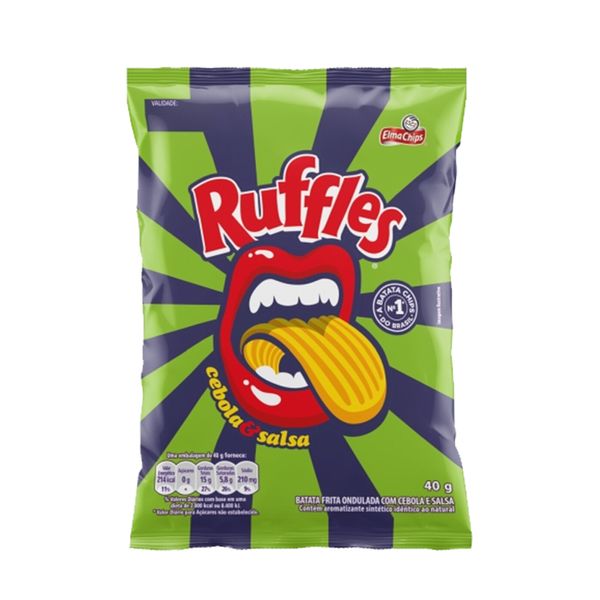 Batata Palha Ruffles Elma Chips Sabor Cebola e Salsa Embalagem 40g