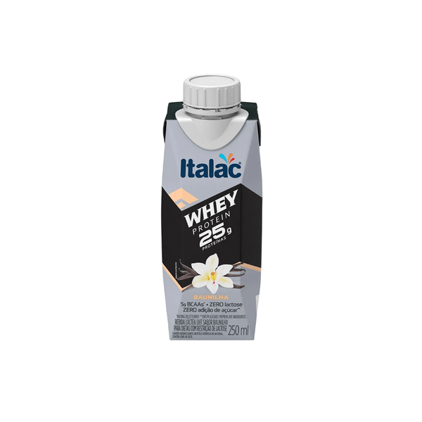Bebida Láctea Italac Whey 25g Sabor Baunilha Embalagem 250ml