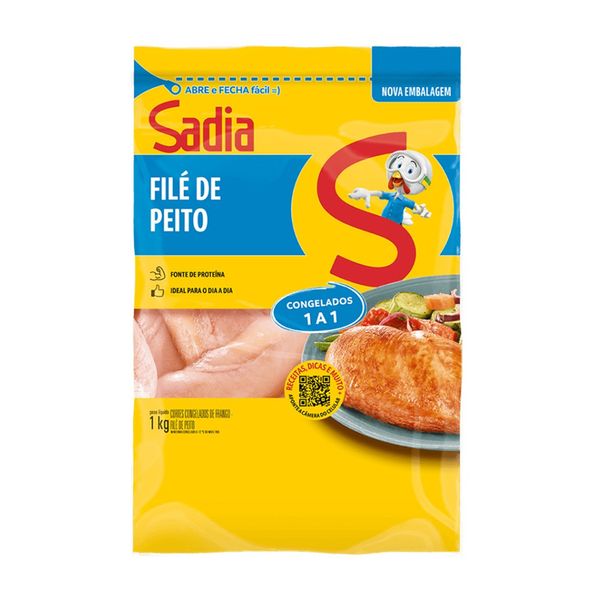 Filé de Peito de Frango Congelado SADIA Zip Pacote 1kg