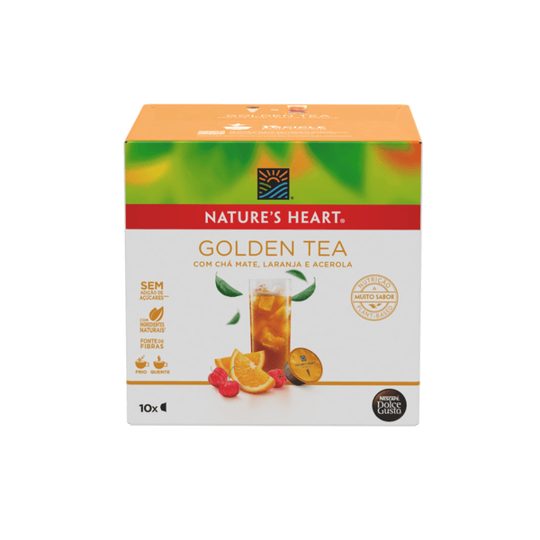 Chá em Cápsula Sem Adição de Açúcares Golden Tea Nature's Heart Sabor Laranja com Acerola Contém 10 Unidades Caixa 60g