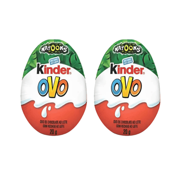 Chocolate Kinder Ovo Natoons ao Leite Contém 2 Unidades Embalagem 40g