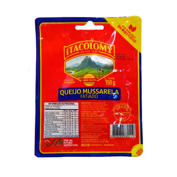 Queijo Mussarela ITACOLOMY Fatiado Pacote 150g