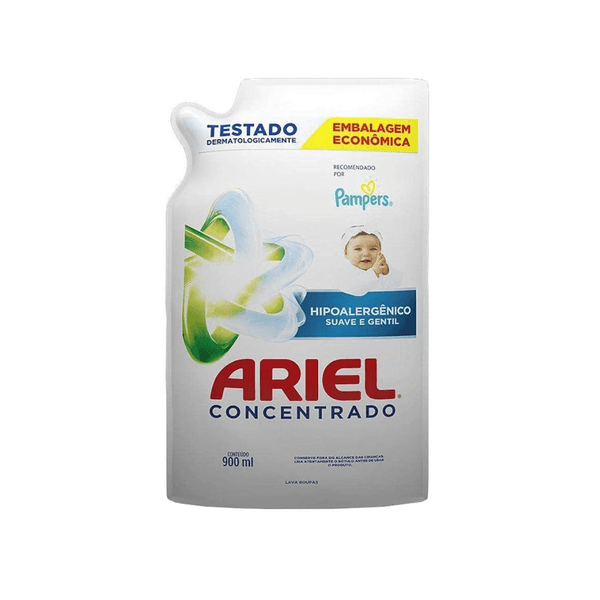 Lava Roupas Líquido Concentrado ARIEL Sensitive Embalagem Econômica 900ml