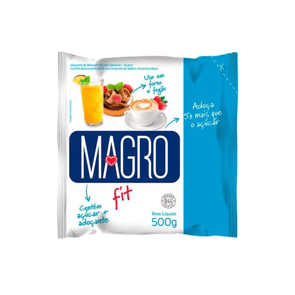 Adoçante Fit em Pó Magro Contém Açúcar + Adoçante Embalagem 500g