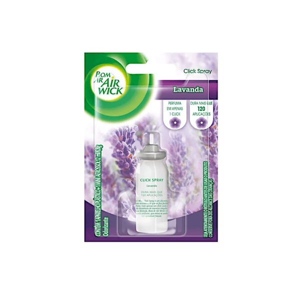 Desodorizador de Ambiente Purificador Spray Bom Ar Click Lavanda Refil 12ml