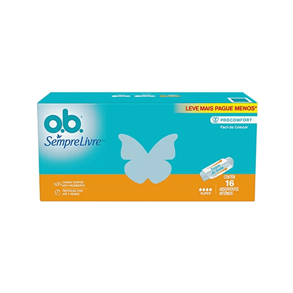 Absorvente Interno Sempre Livre O.B. ProComfort Caixa com 16 Unidades