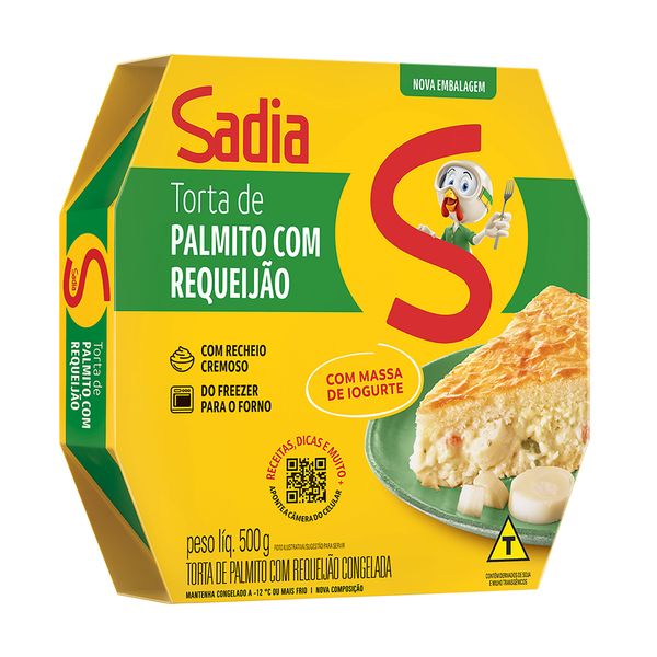 Torta SADIA Palmito com Requeijão Massa de Iogurte Caixa 500g