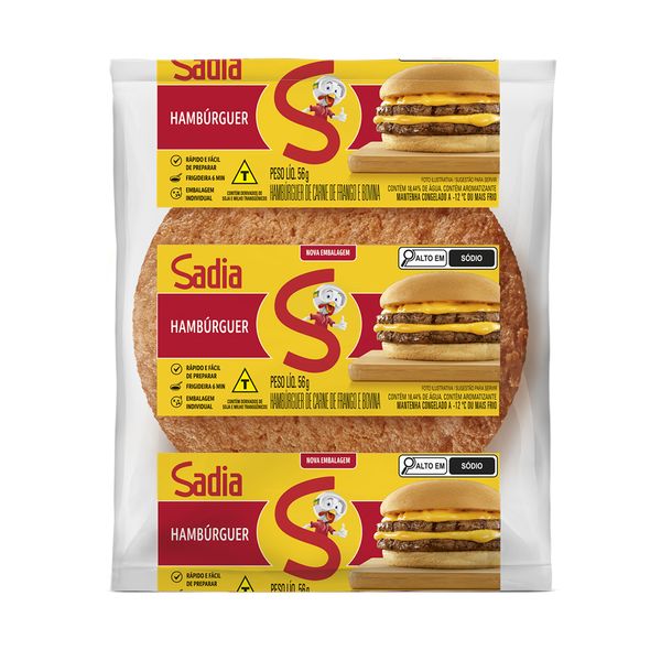 Hambúrguer SADIA de Carne e Frango Bovina Pacote 56g