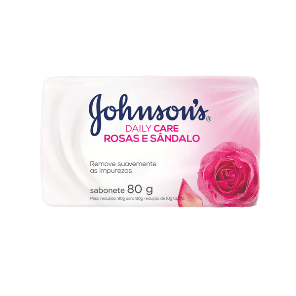 Sabonete em Barra Johnson's Rosas e Sândalo Daily Care Embalagem 80g