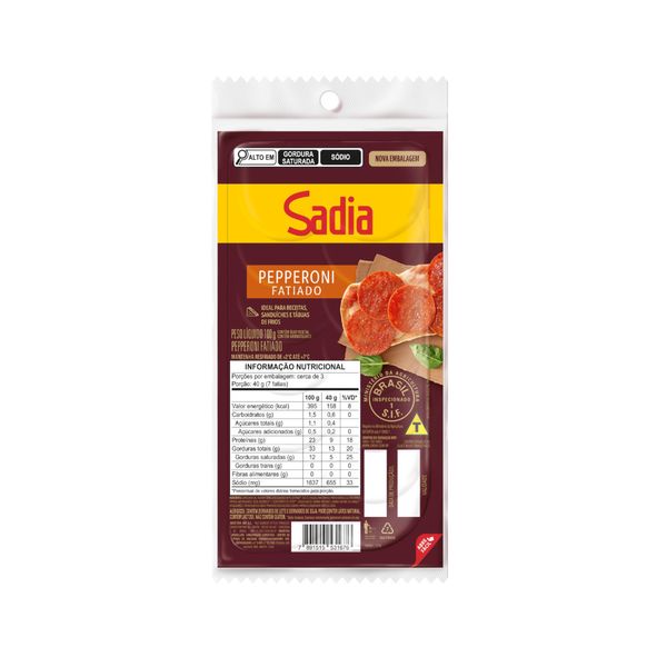 Salame pepperoni fatiado Sadia 100g