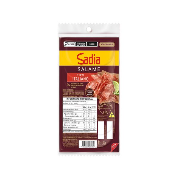 Salame italiano fatiado Sadia 100g