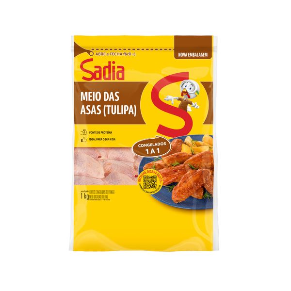 Meio da asa de frango tulipa congelada Sadia 1kg