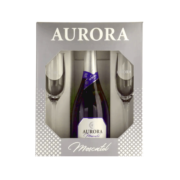 Kit Espumante Moscatel Aurora 750ml + 2 Taças