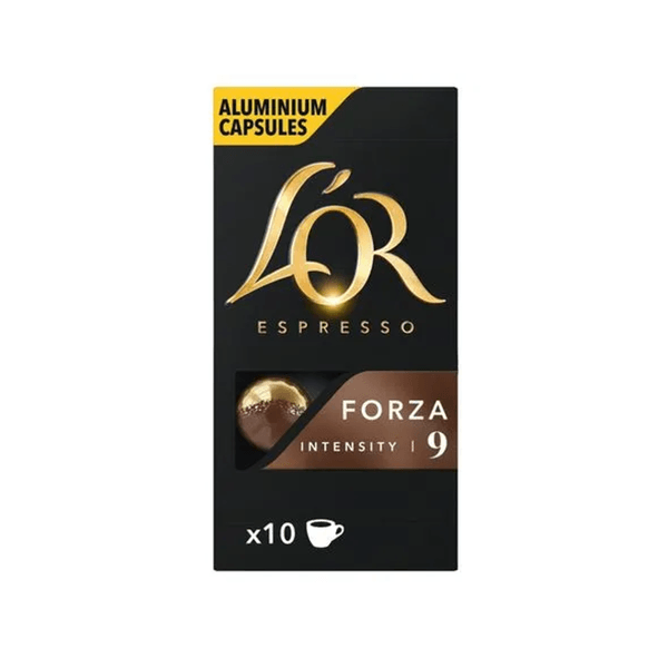 Cápsula de Café Espresso L'OR Forza Intensidade Contém 10 Unidades